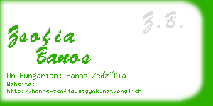 zsofia banos business card